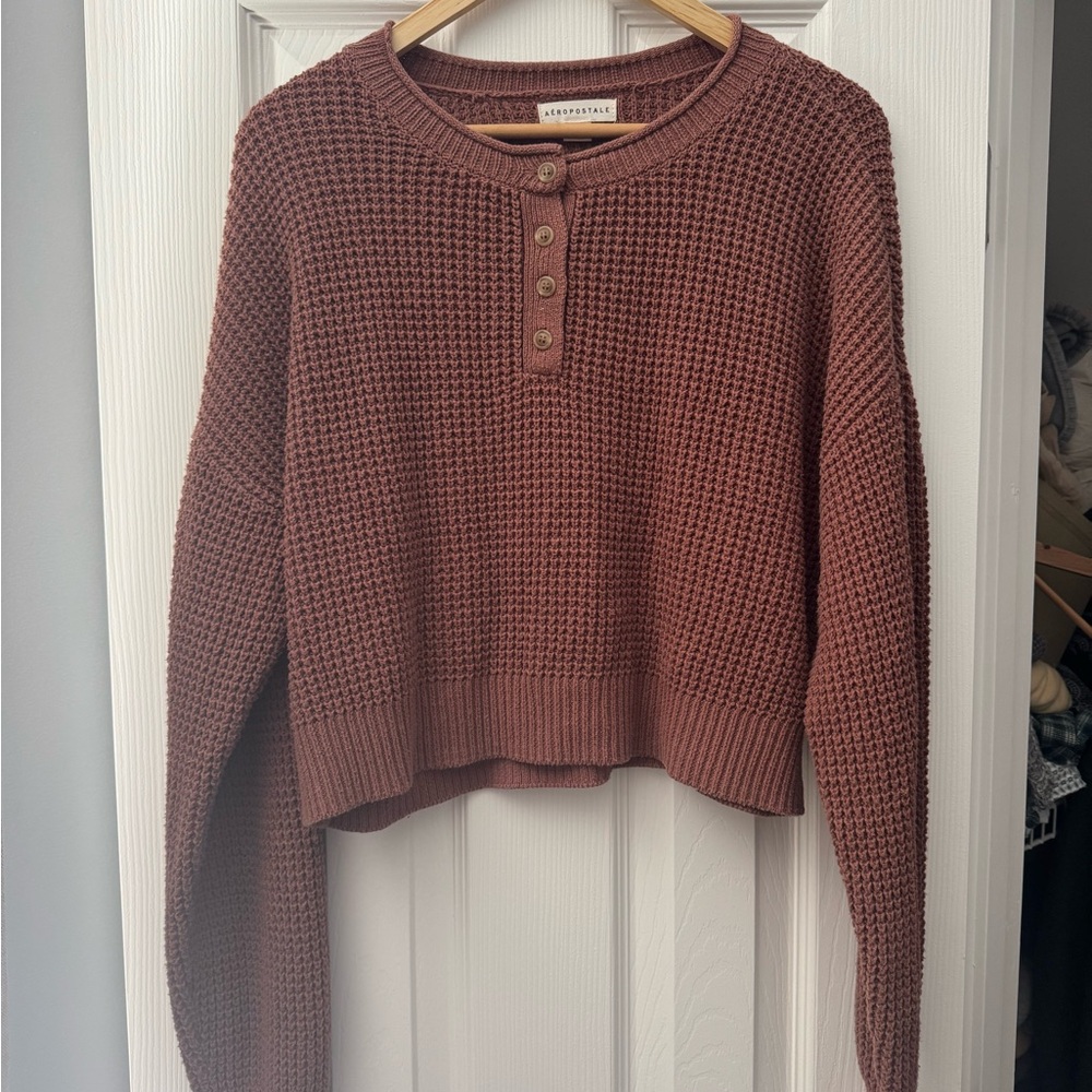 Aeropostale Women's Rusty Brown Crew Neck Sweater